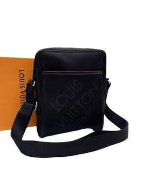 Louis Vuitton Damier Jean Citadin Shoulder Bag Black